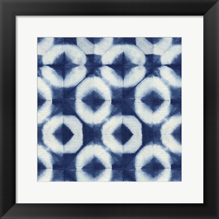 Framed Blue Shibori III Print