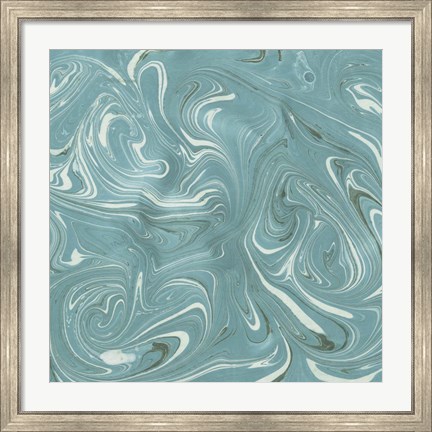 Framed Turquoise Marble II Print