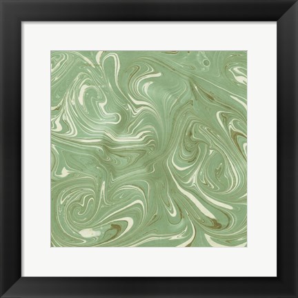 Framed Turquoise Marble V Print