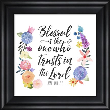 Framed Floral Bible Verse I Print