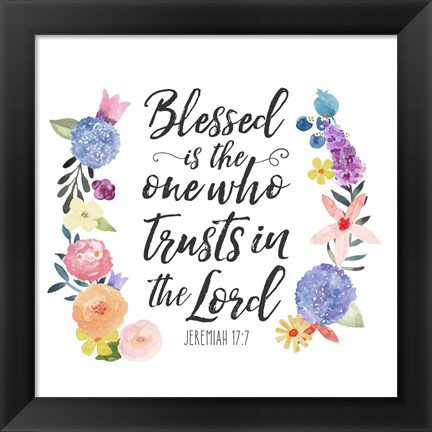 Framed Floral Bible Verse I Print