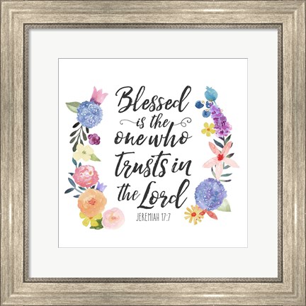 Framed Floral Bible Verse I Print