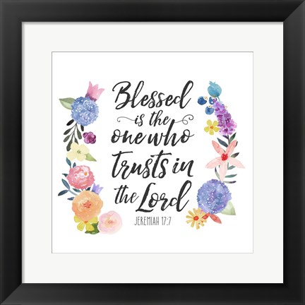 Framed Floral Bible Verse I Print