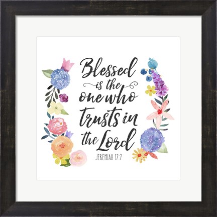 Framed Floral Bible Verse I Print