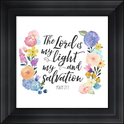 Framed Floral Bible Verse II Print