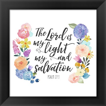 Framed Floral Bible Verse II Print