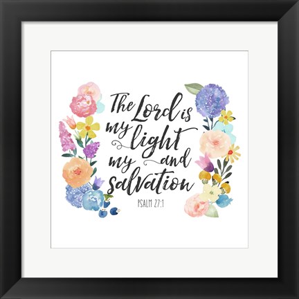 Framed Floral Bible Verse II Print