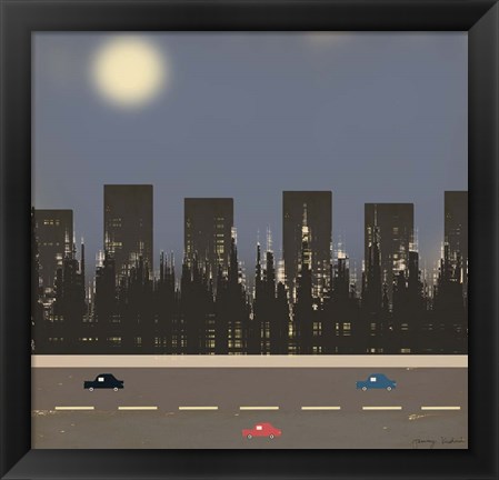 Framed Nightime in the City II Print