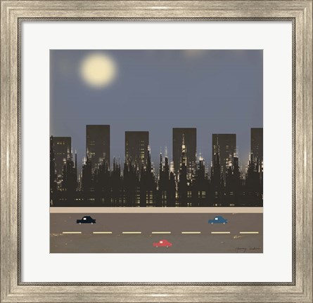 Framed Nightime in the City II Print
