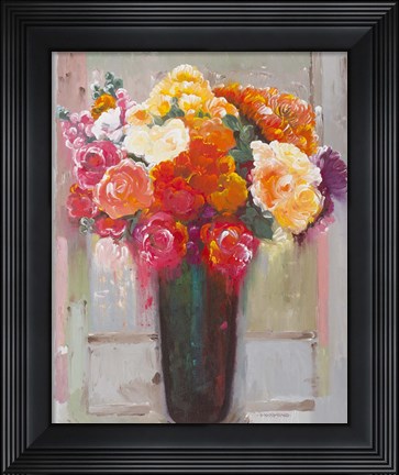 Framed Flowers at the Window Print