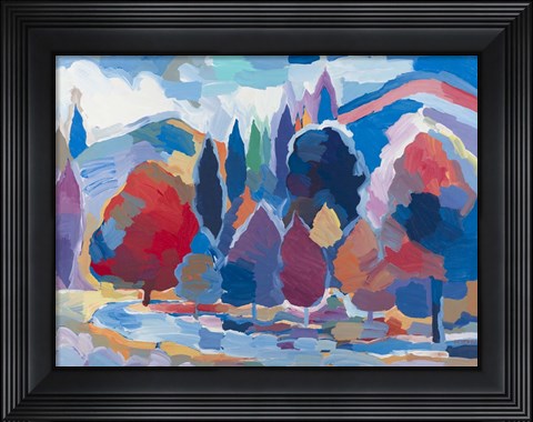 Framed Stream Side Gathering #2 Print