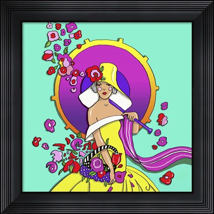 Framed Pop Art Deco Lady 217 Print