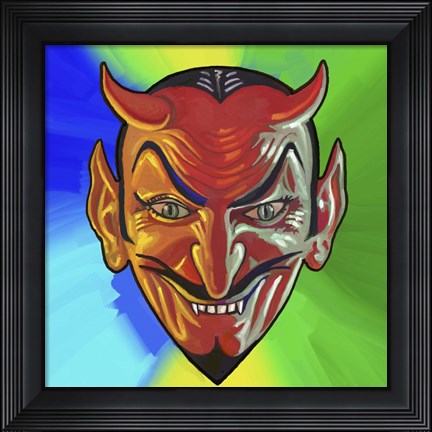 Framed Pop Art Devil Face Print
