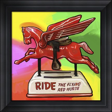 Framed Pop Art Flying Horse Ride Print