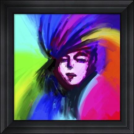 Framed Pop Art Lady 217 Print