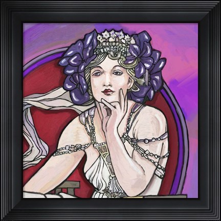 Framed Pop Art Mucha Lady 217 Print