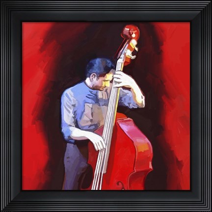 Framed Bass Player Print