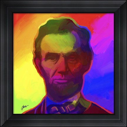 Framed Pop Art Abe Lincoln Print