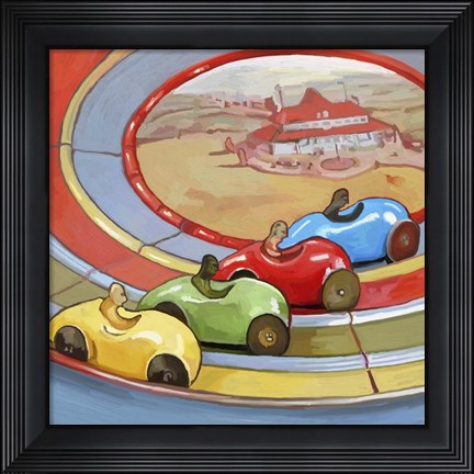 Framed Pop Art Retro Toy Race Cars Print