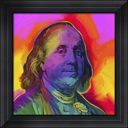 Framed Ben Franklin Pop Art Print