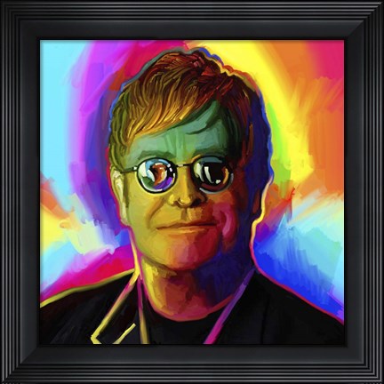 Framed Elton John Pop Art Print
