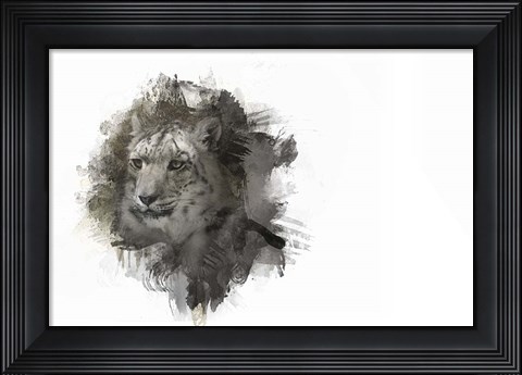 Framed Expressions Snow Leopard 2 Print