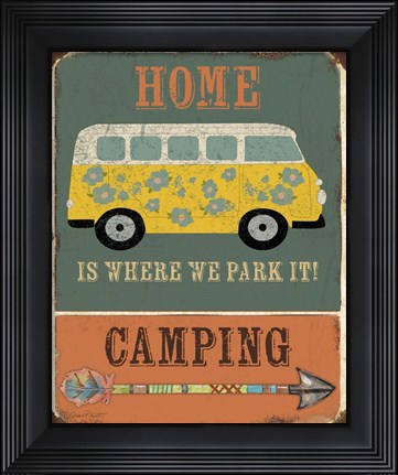 Framed Lodge Sign - Camping Print