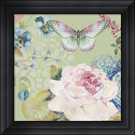 Framed Botanical Beauty Green II Print