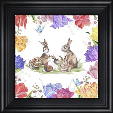 Framed Bunnies In The Tulips-A Print
