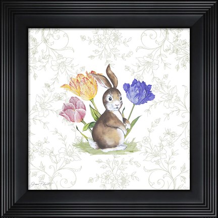 Framed Bunnies In The Tulips-B Print