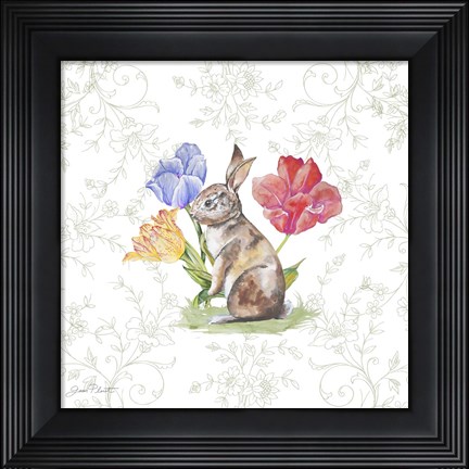 Framed Bunnies In The Tulips-C Print