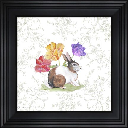 Framed Bunnies In The Tulips-D Print