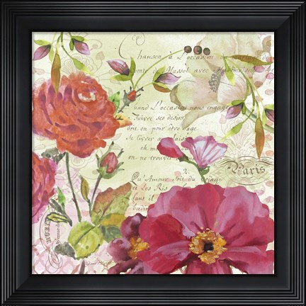 Framed Floral Love Song I Print