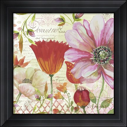 Framed Floral Love Song II Print
