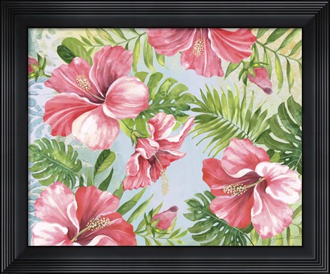 Framed Hibiscus Paradise I Print