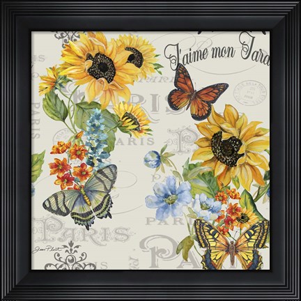 Framed Jaime mon Jardin - White Print