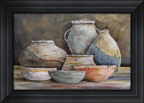 Framed Clay Pottery Still Life-A Print