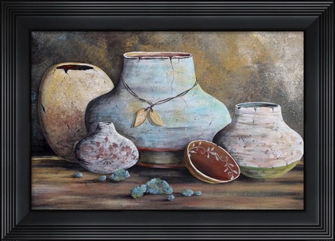 Framed Clay Pottery Still Life-B Print