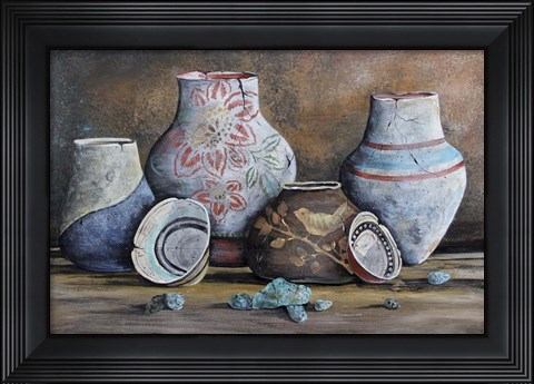 Framed Clay Pottery Still Life-C Print