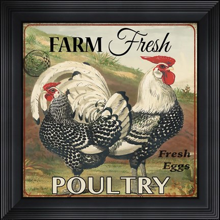 Framed Farmer Fresh Poultry-A Print