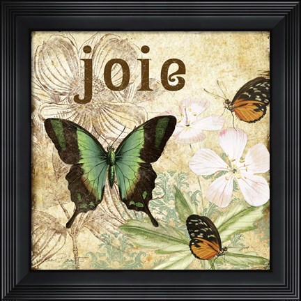 Framed Inspirational Butterflies -Joie Print