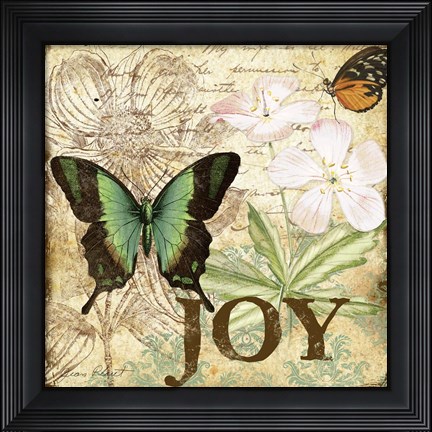 Framed Inspirational Butterflies - Joy Print