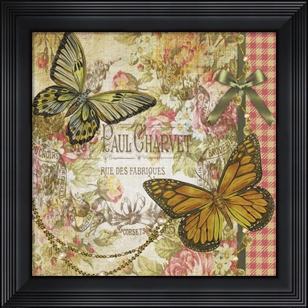 Framed Vintage Rose Print