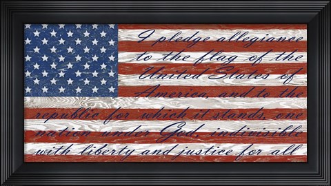 Framed Old Glory On Wood-D Print