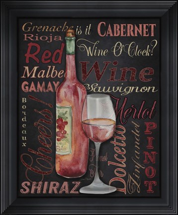 Framed Red Wine - Black Print