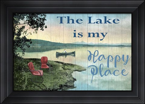 Framed Lake is My Happy Place Print