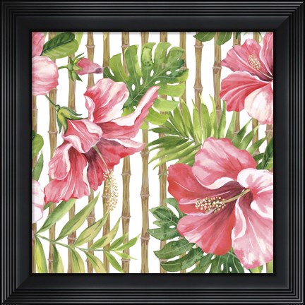 Framed Tropical Paradise -Bamboo Print