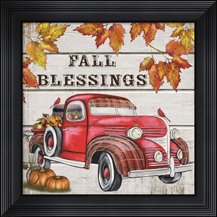 Framed Vintage Fall Truck Print