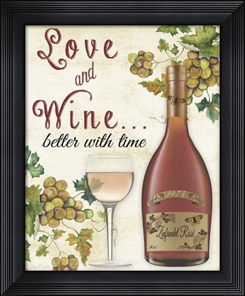 Framed Love and Wine Print