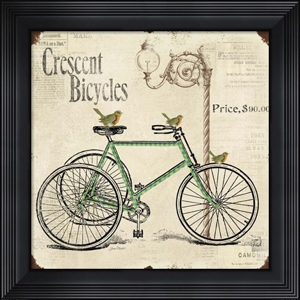 Framed Crescent Bicycles Print